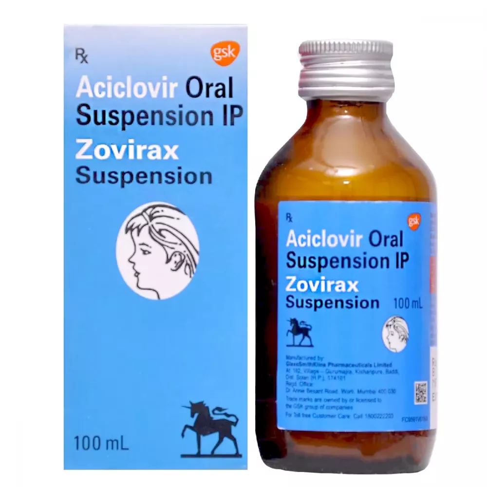 Zovirax Oral Suspension (100ml) | Acyclovir Oral Suspension | Antiviral Medication |