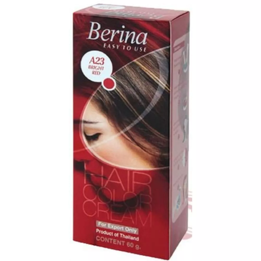 Buy Berina A23 And Bleacher Hair Color Cream, Bright Red, Permanent Hair Dye  Online - 10% Off! 