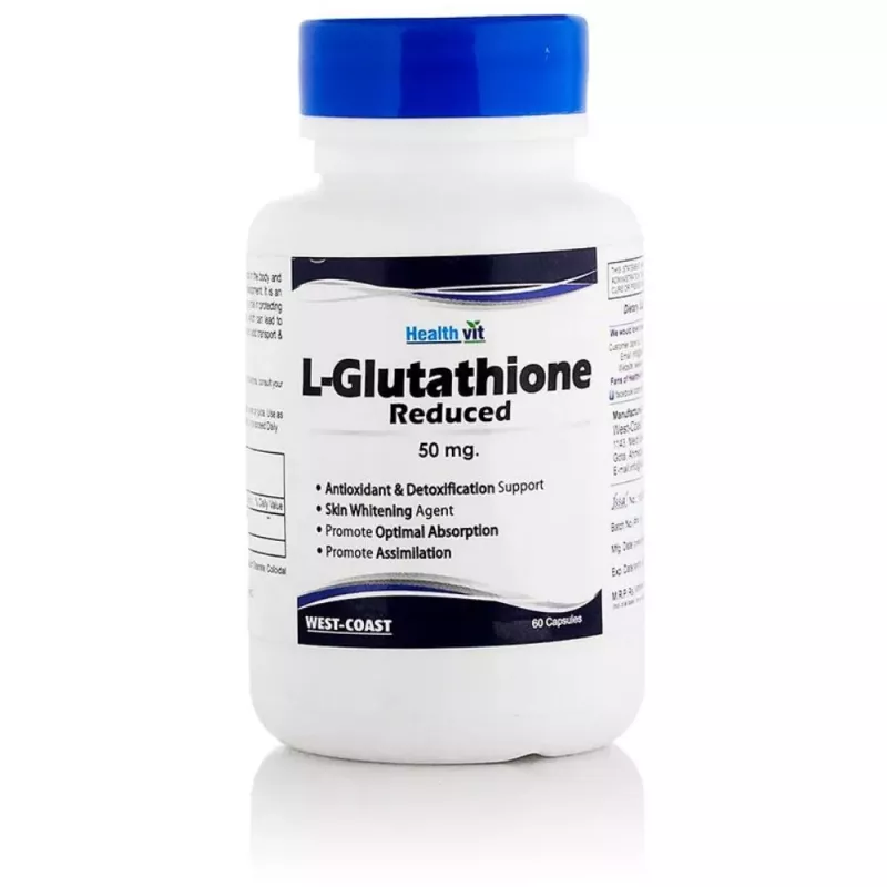 l-glutathione reduced 50 mg Healthvit L-Glutathione Reduced 50 Mg Capsules (60caps)