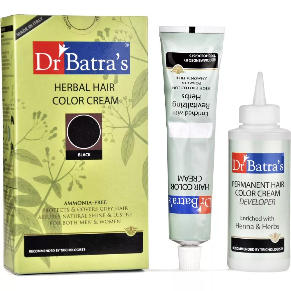Buy Dr Batras Herbal Hair Color Cream (Black) Online - 10% Off! |  