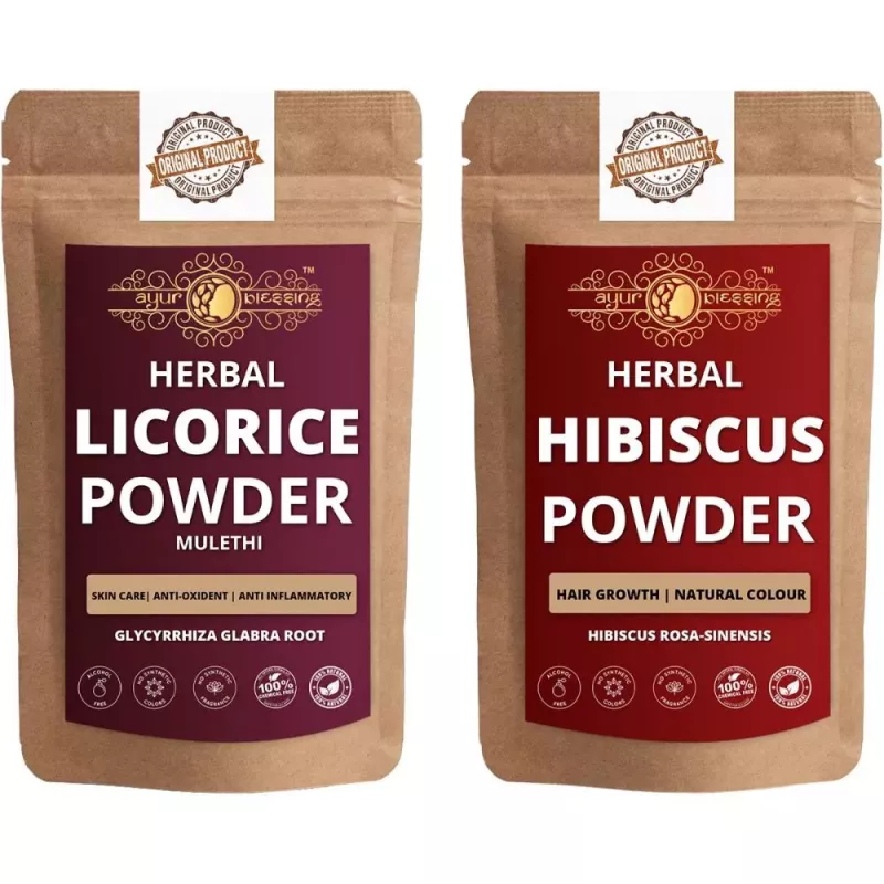 Buy Ayur Blessing Licorice And Hibiscus Powder Combo Pack Online