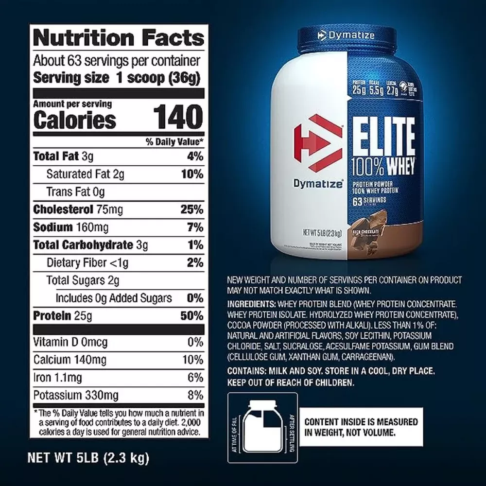 Dymatize Elite 100% Whey Protein Rich Chocolate (5lb)