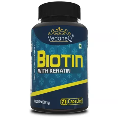 VedaneQ Biotin 10000Mcg With Keratin For Hair, Nails & Skin Capsules (60caps) | Buy on Healthmug VedaneQ Biotin 10000Mcg With Keratin For Hair, Nails & Skin Capsules (60caps) | Buy on Healthmug
