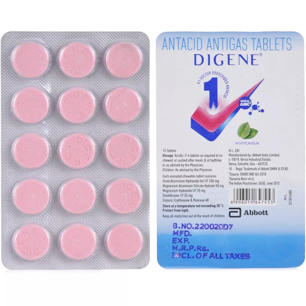 Digene Tablet Mint (15tab) | Buy on Healthmug