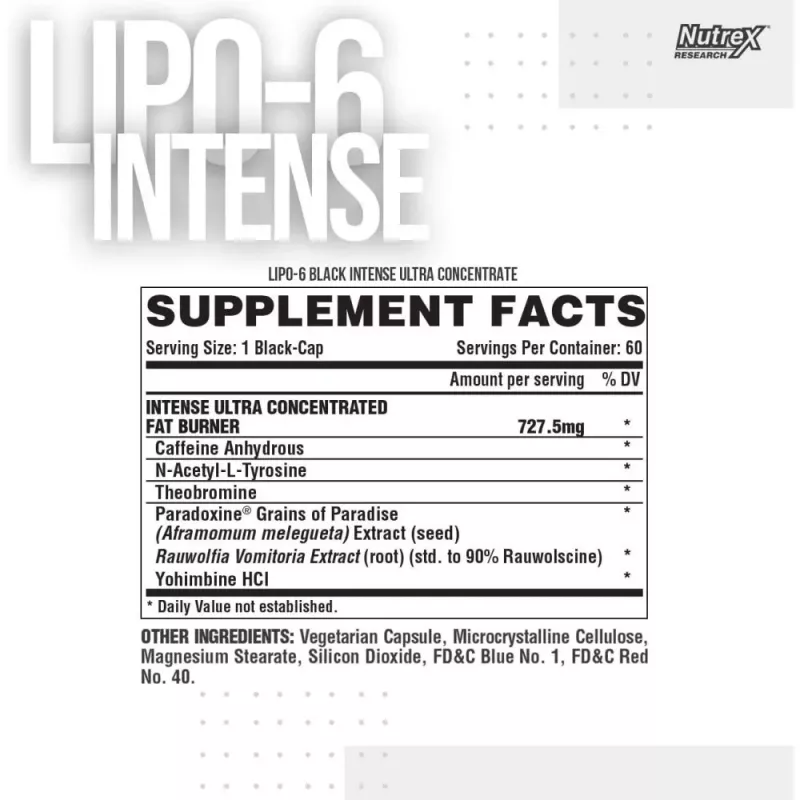 Buy Nutrex Research Lipo 6 Black Intense Fat Burner Fat Burners - 38% Off! 