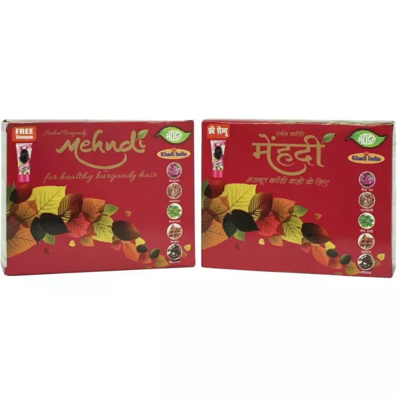 Buy VAGAD'S KHADI BURGUNDY MEHNDI 100GM - NATURAL - AMMONIA FREE HENNA -  PACK OF 2 Online & Get Upto 60% OFF at PharmEasy