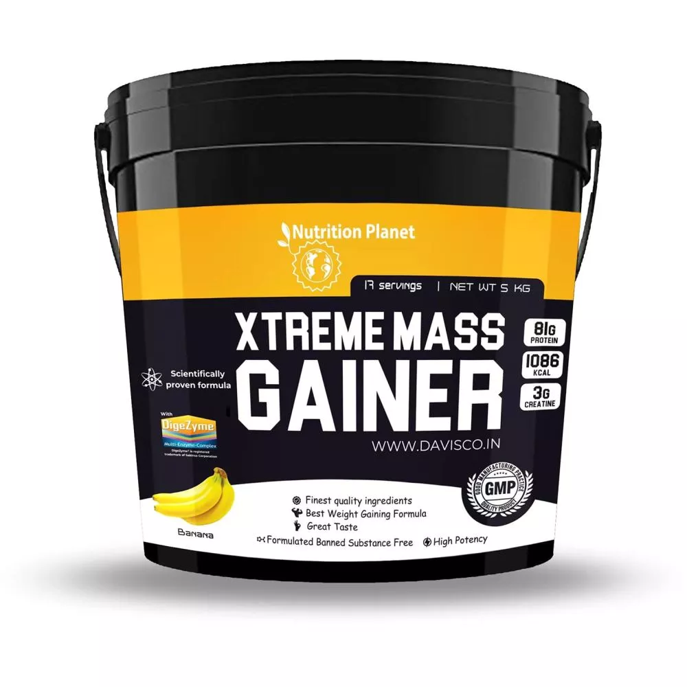 Nutrition Planet Xtreme Mass Gainer With Added Digezyme Banana (5kg)