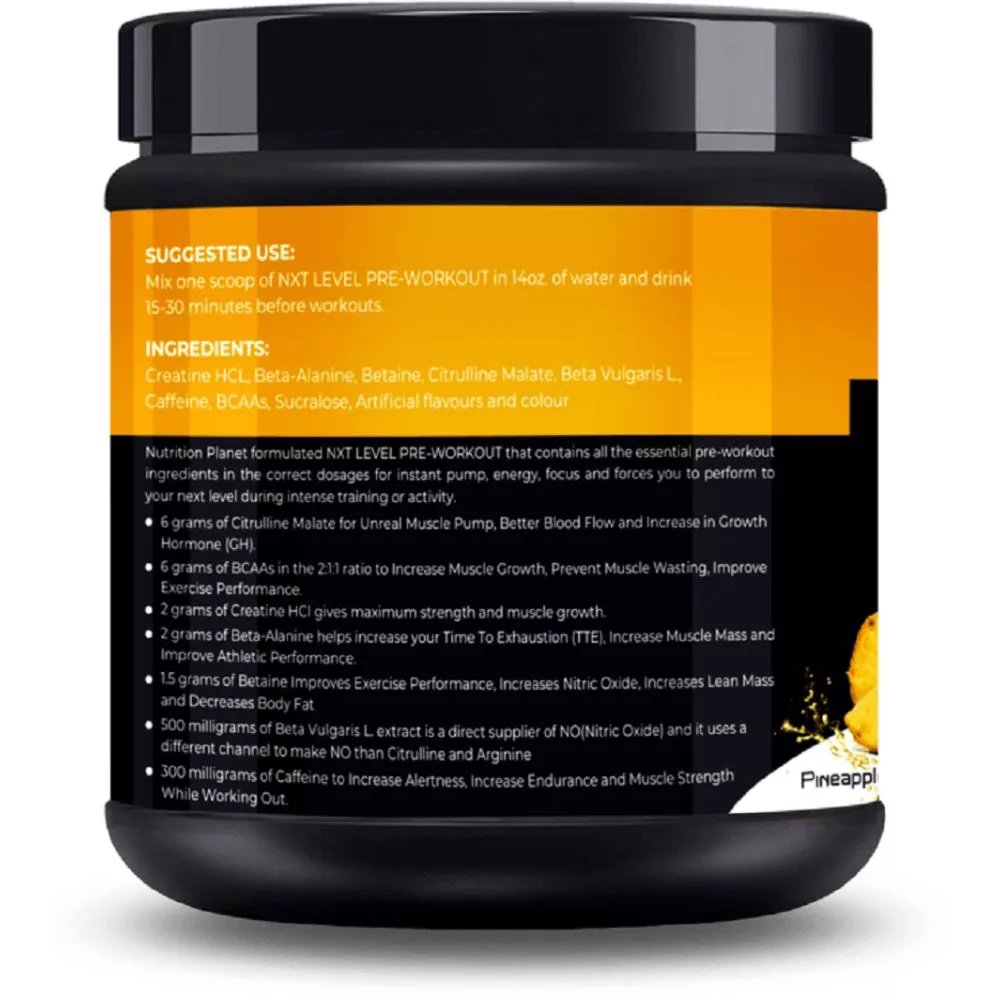 Nutrition Planet Nxt Level Pre-Workout Pineapple with Lemon Twist (300g)