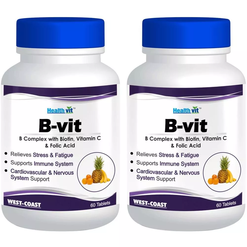 Healthvit Nutrition Natural B-Vit Vitamin B Complex (60tab, Pack Of 2 ...