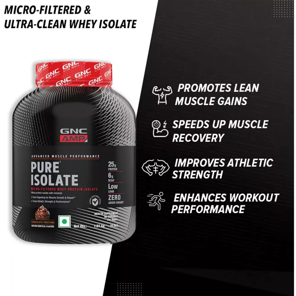 GNC Amp Pure Isolate Protein Chocolate Frosting (4.4lb)