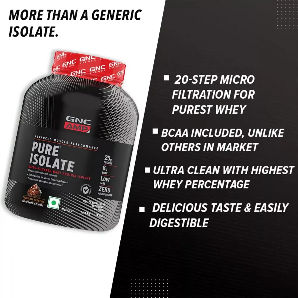 GNC Amp Pure Isolate Protein Chocolate Frosting (4.4lb)