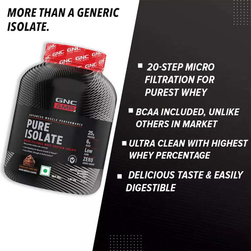 GNC Amp Pure Isolate Protein Chocolate Frosting
