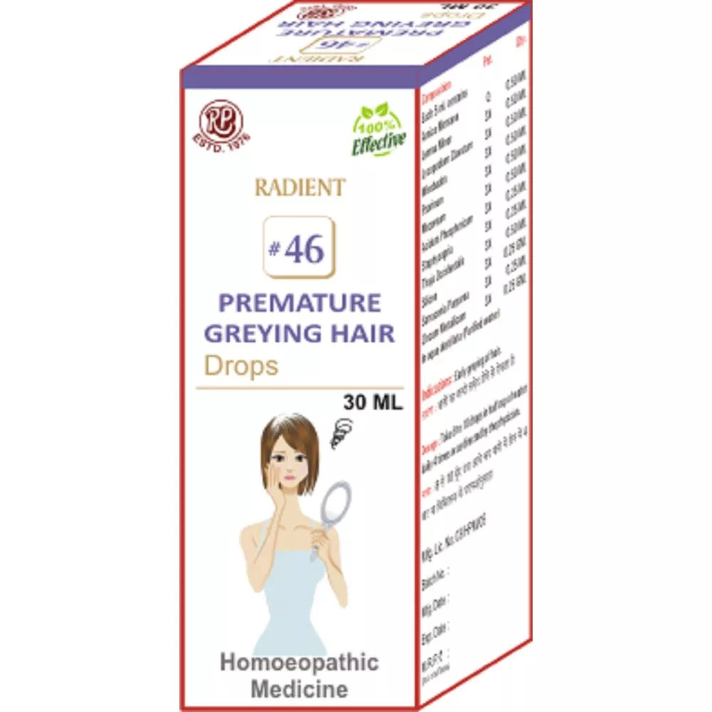 Buy Radient 46 Premature Greying Hair Drops Online - 33% Off! |  
