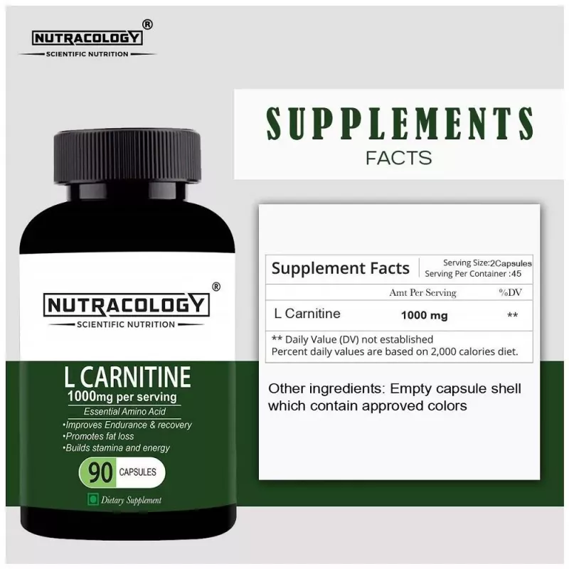 Buy Nutracology L Carnitine 1000Mg Aminos - 10% Off! | Healthmug