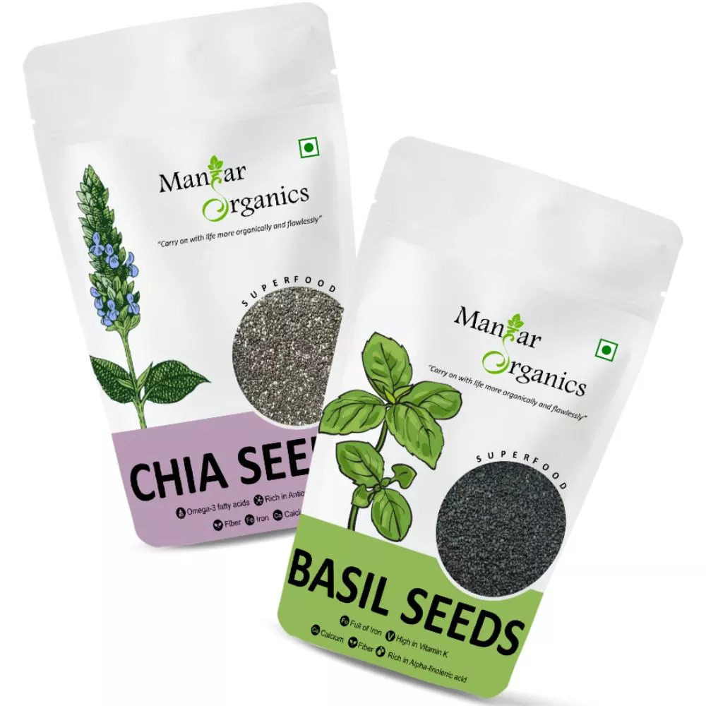 Buy Manhar Organics Chia Basil Seeds Combo Online 43 Off