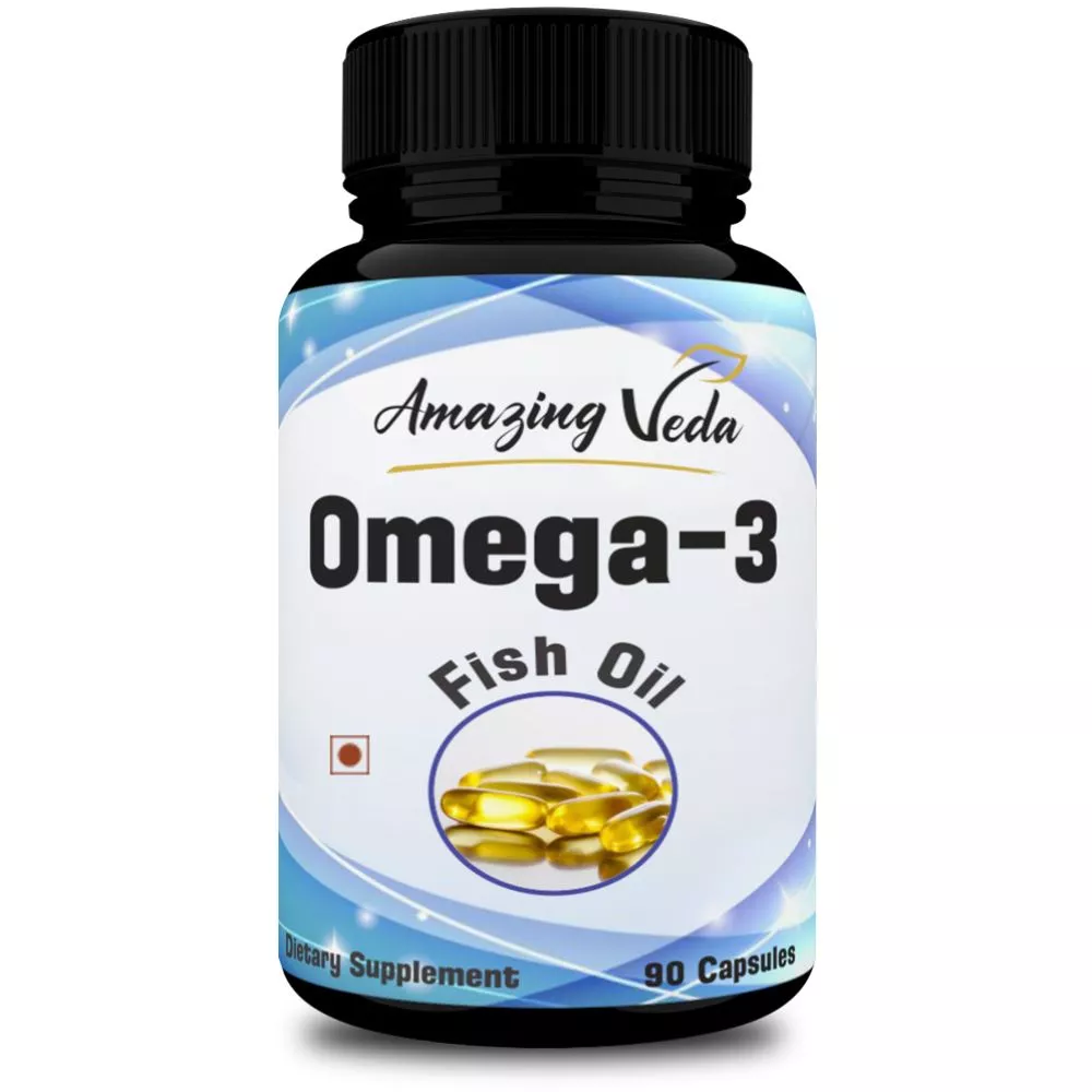 Amazing Veda Omega 3 Fish Oil Capsules (90caps) | Buy on Healthmug