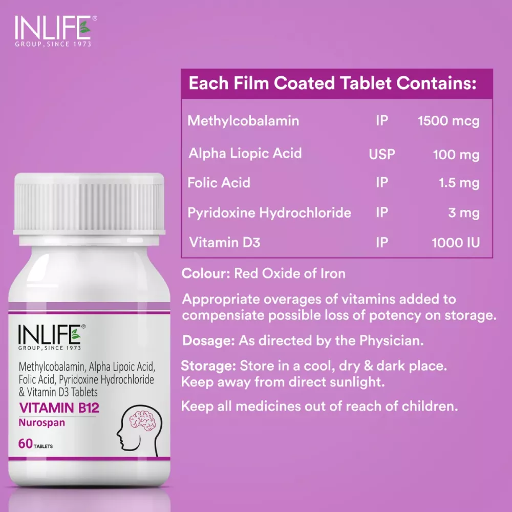 Inlife Vitamin B12 Nurospan Tablets (60tab)