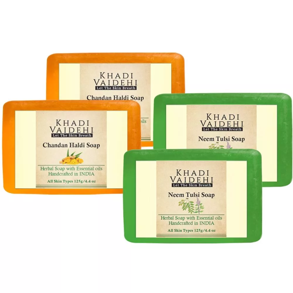 Buy Khadi Vaidehi Chandan Haldi Neem Tulsi Herbal Soap Online