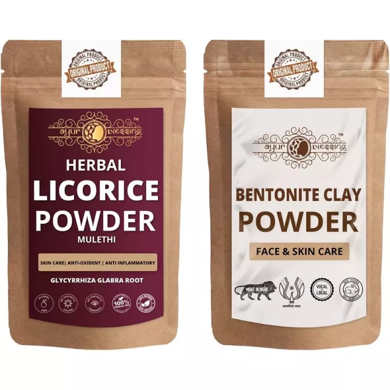 Buy Ayur Blessing Licorice And Bentonite Clay Powder Combo Pack