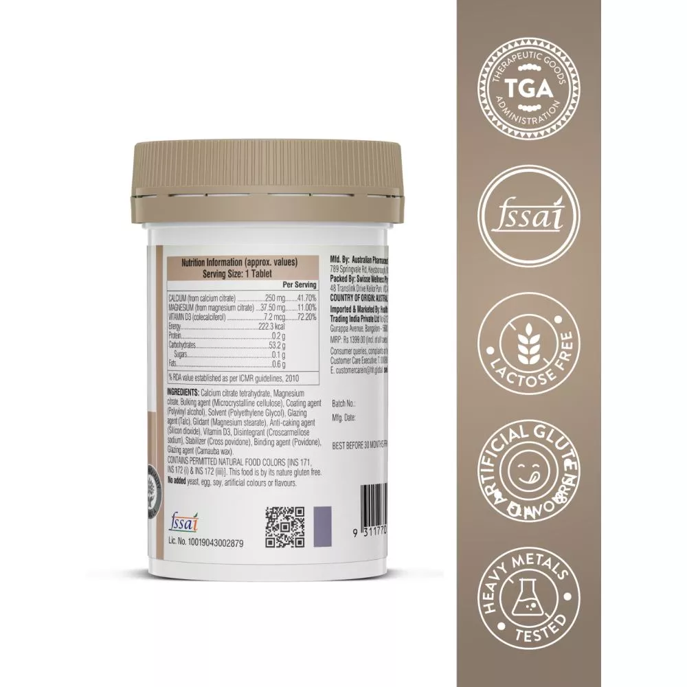 Swisse Ultiboost Magnesium, Calcium+D3 Tablets (60tab)