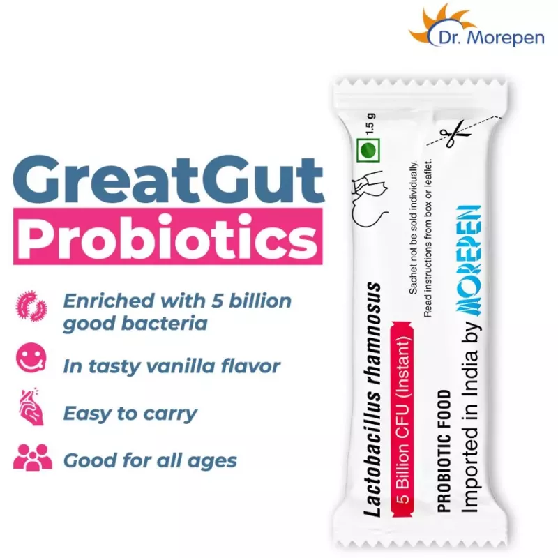 Buy Dr Morepen Greatgut Probiotics Instant-5B CFU Online - 10% Off