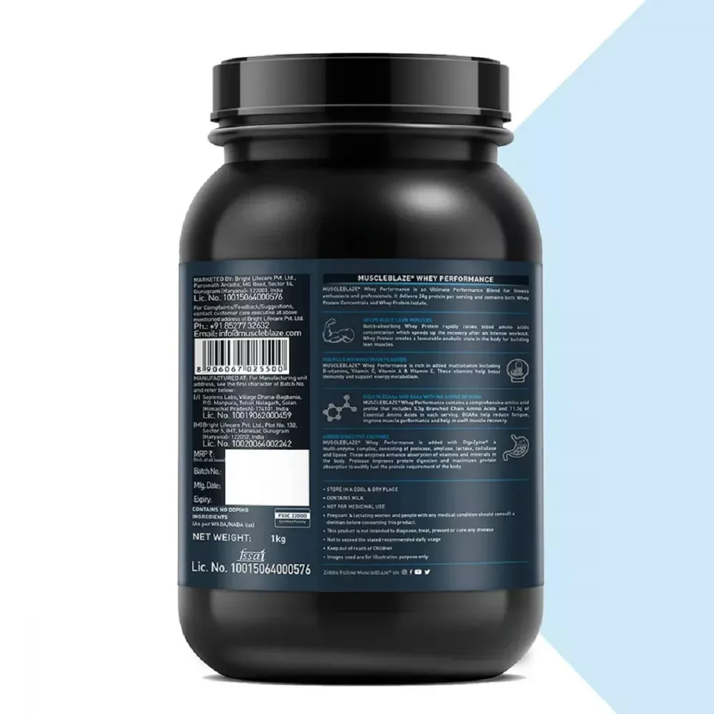 Muscleblaze Whey Performance Protein Chocolate (1kg)