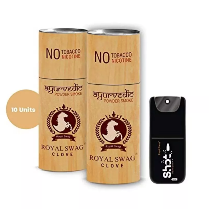 royal swag clove cigarettes Herbal Cigarette Clove, Frutta Flavoured NO Nicotine NO Tobacco With 100ML Shot Smoking Cessations Price in India ROYAL SWAG Ayurvedic & Herbal