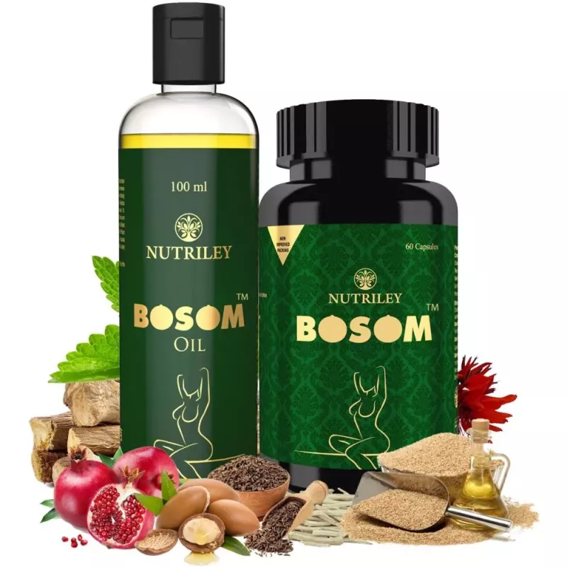 Buy Nutriley Bosom Breast Enlargement Capsules Oil Combo 60