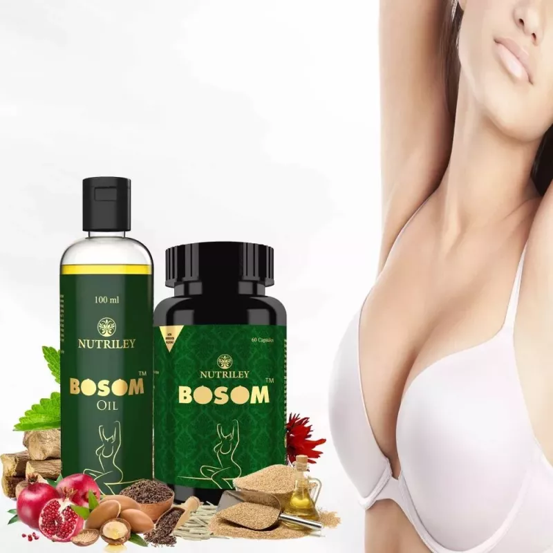 Buy Nutriley Bosom Breast Enlargement Capsules Oil Combo 60