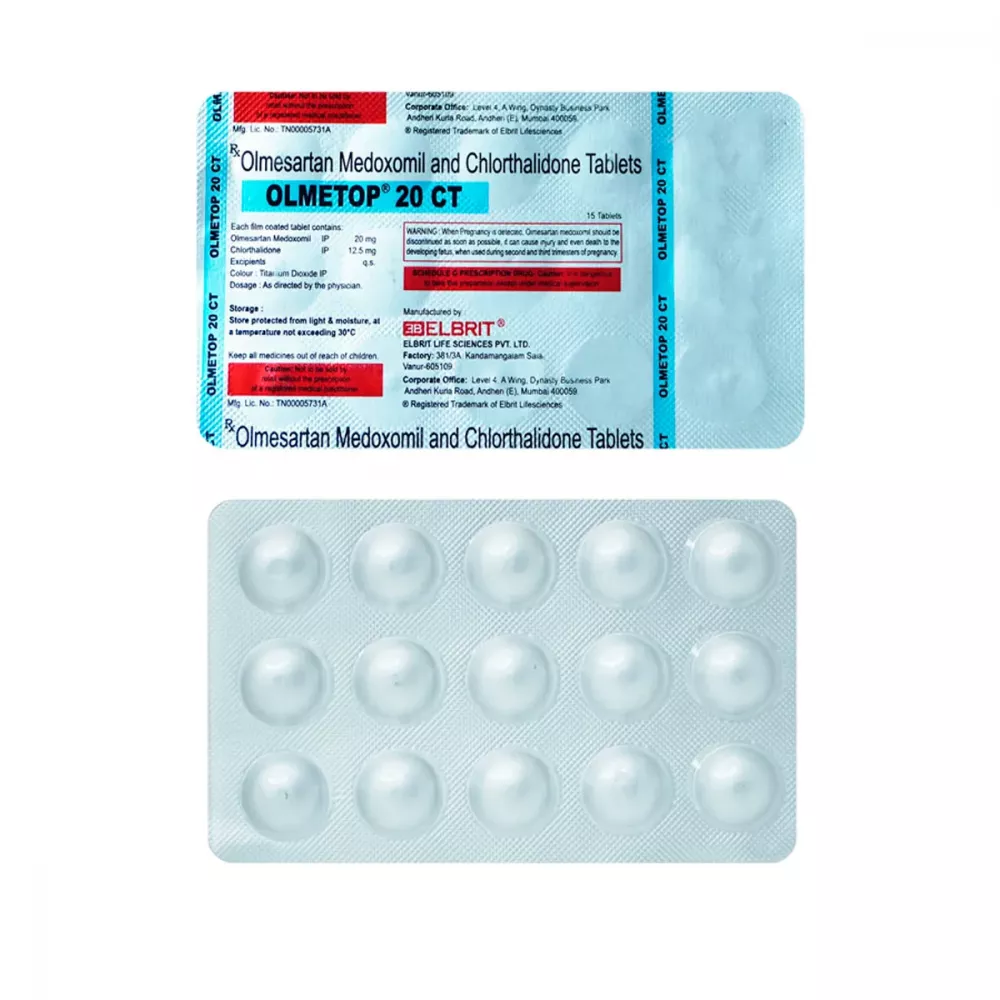 Olmetop CT Tablet (20mg/12.5mg) (15tab) Buy on Healthmug