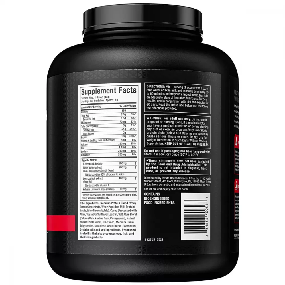 Muscletech Nitrotech Ripped Chocolate Fudge Brownie (4lb)