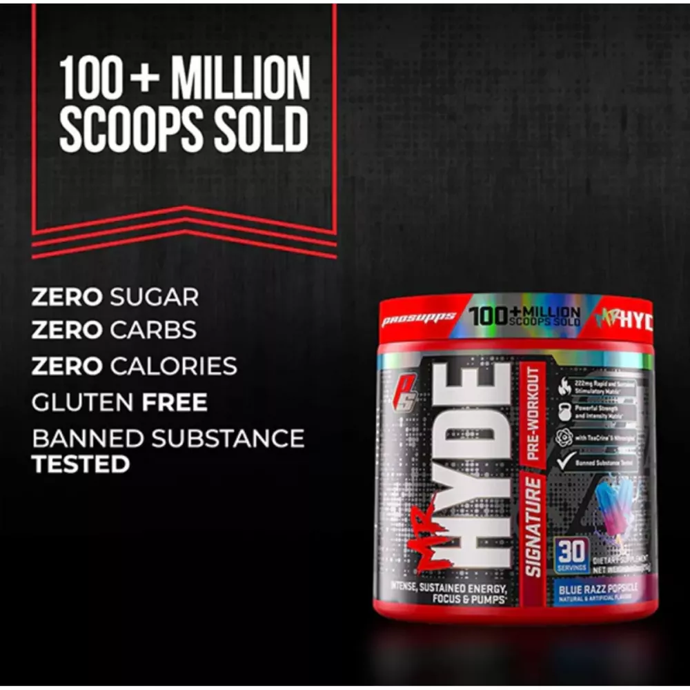 Prosupps Mr Hyde Signature Pre Workout Powder Blue Razz Popsicle (30Serving)