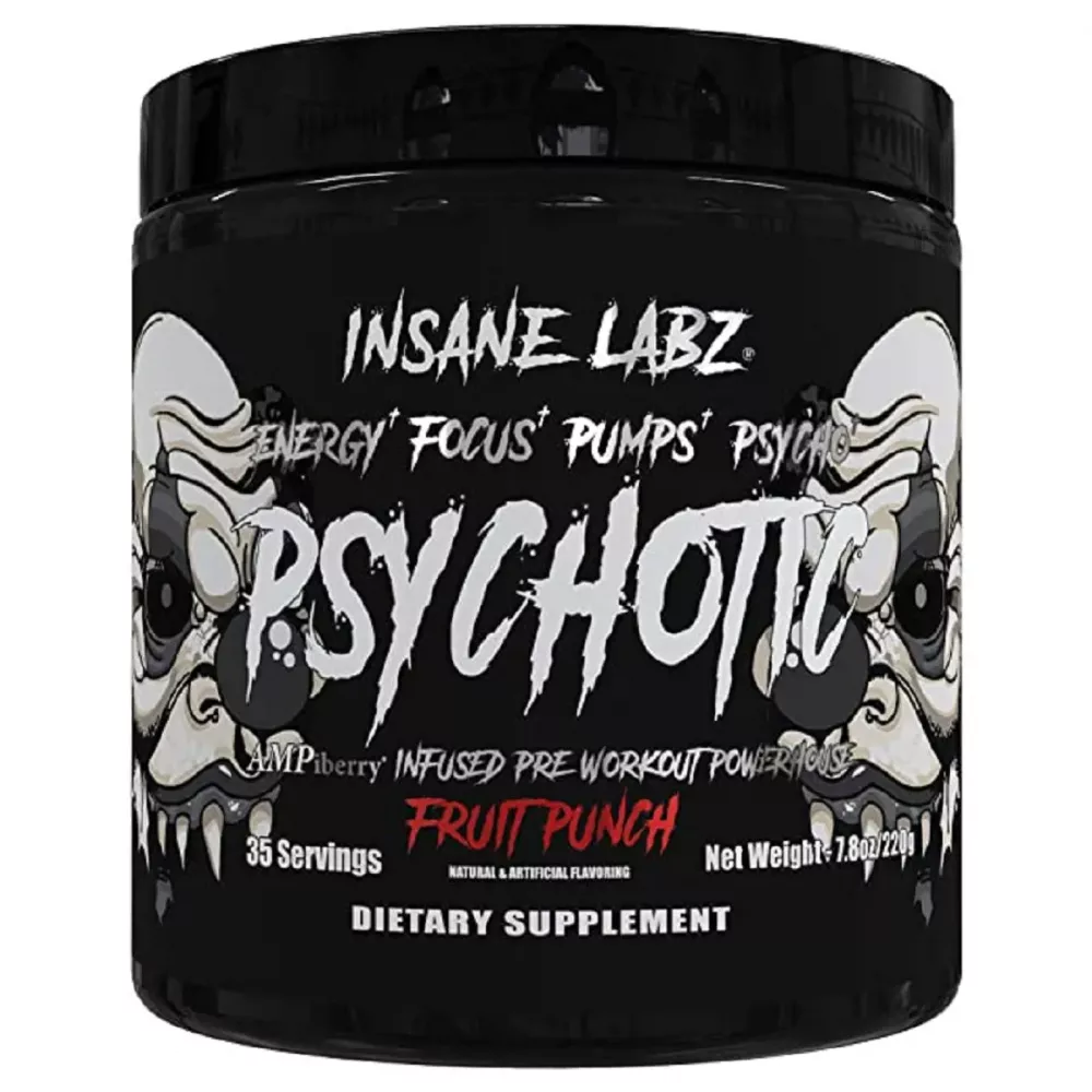 Insane Labz Psychotic Black Pre Workout Fruit Punch (35Serving)
