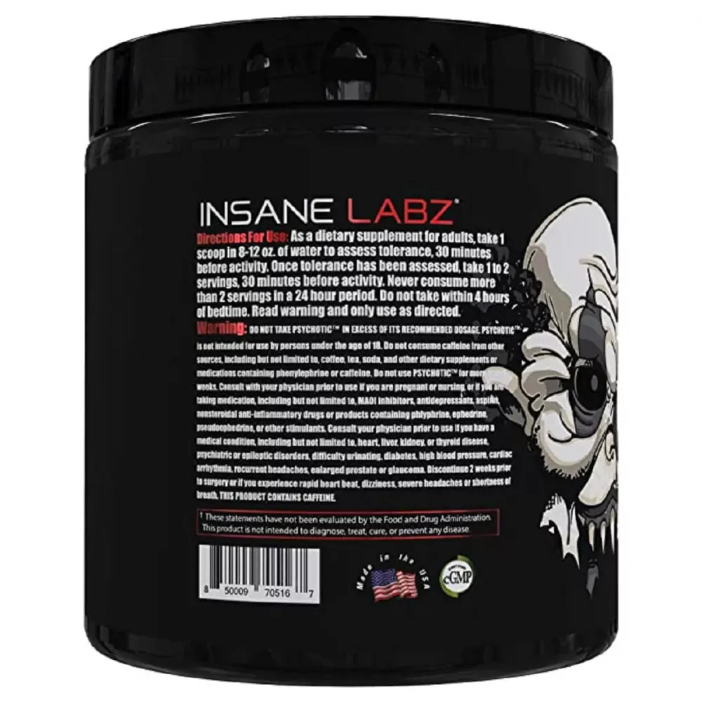 Insane Labz Psychotic Black Pre Workout Fruit Punch (35Serving)