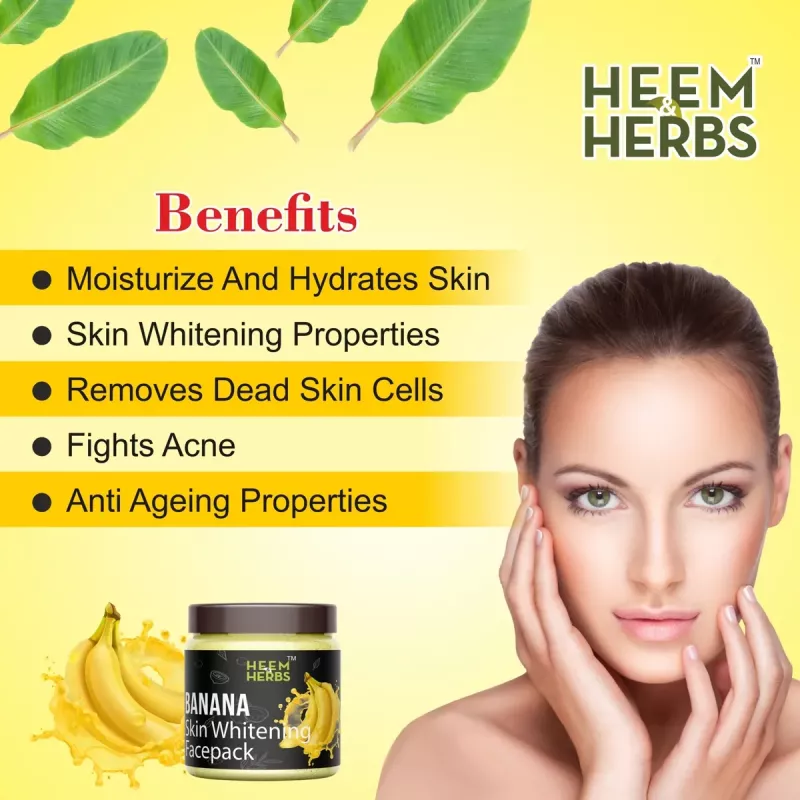 Heem Herbs Banana Skin Whitening Facepack 80g