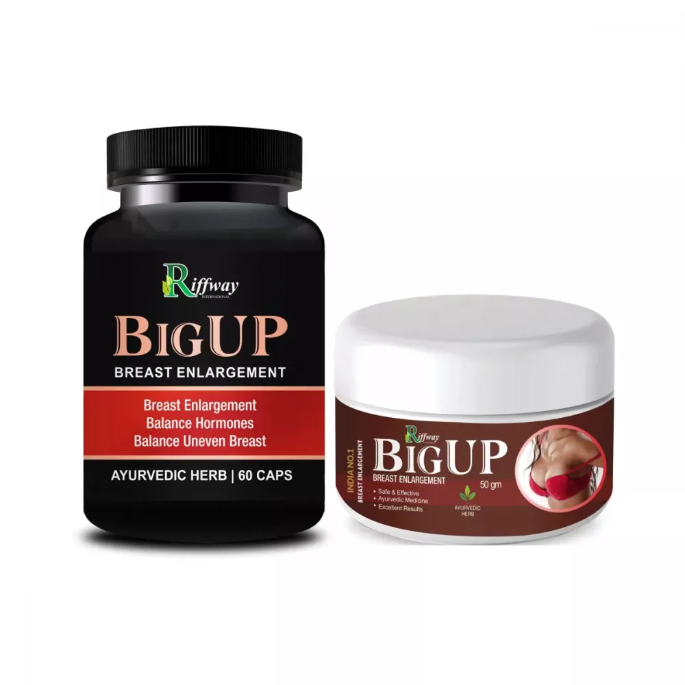 Riffway Big Up For Breast Enlargement (60 Capsules+ Cream 50gm) (1Pack)