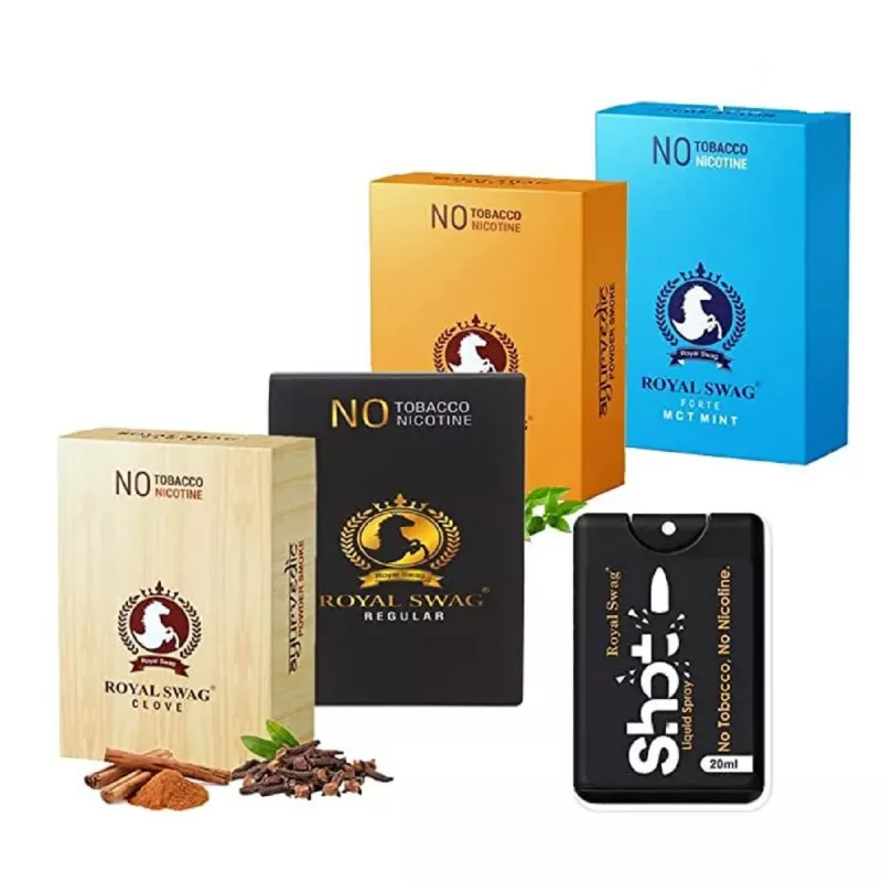 royal swag clove cigarettes Buy Royal Swag Nicotine Free Cigarette Clove, Regular, Frutta And Mint  Flavour + Shot Liquid Spray Ayurvedic Herbs - 20% Off!