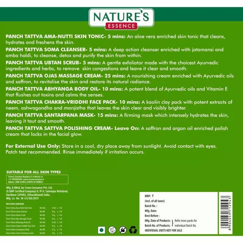 Buy Natures Essence Panch Tattva Signature Facial Kit Online - 10