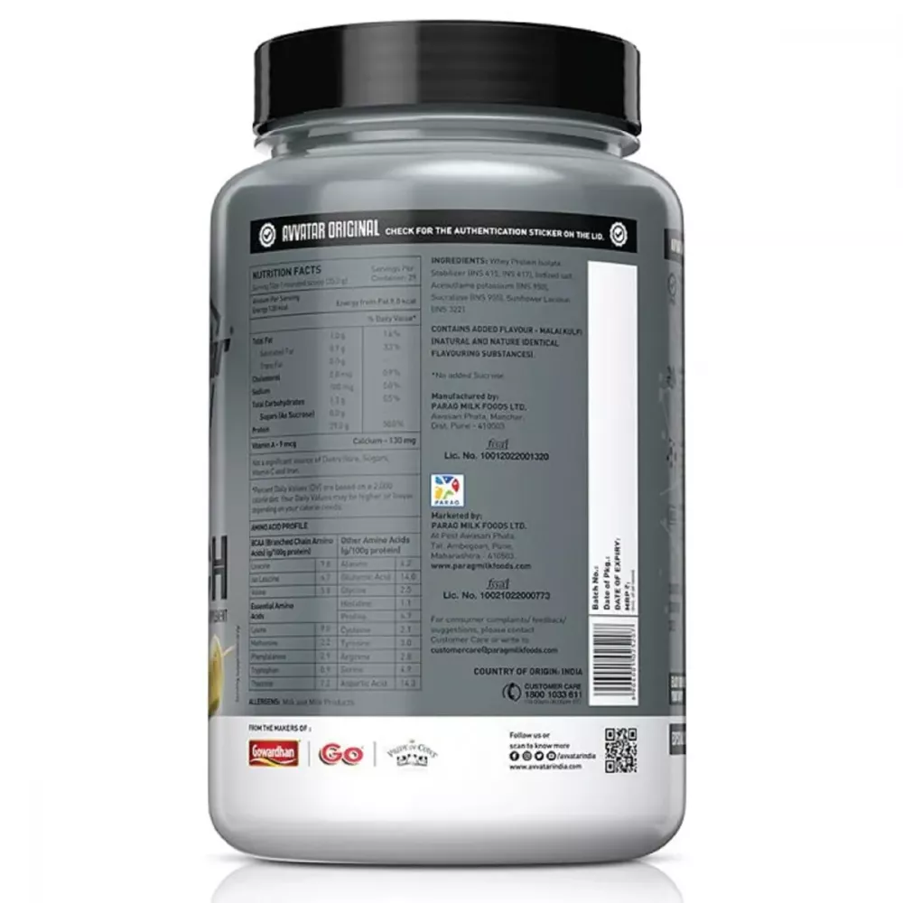 Avvatar Isorich Whey Protein Malai Kulfi (1kg)