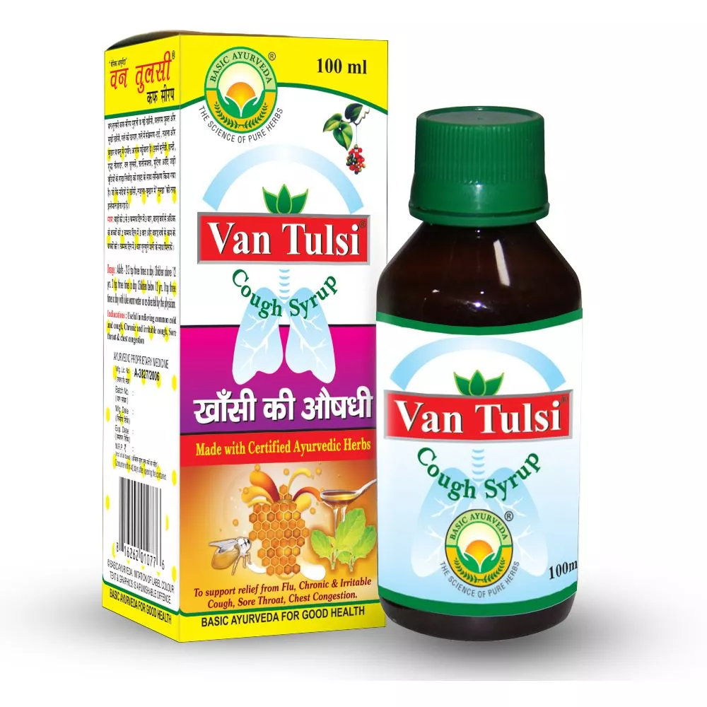 Buy Basic Ayurveda Van Tulsi Cough Syrup (With Honey) Medicines 10