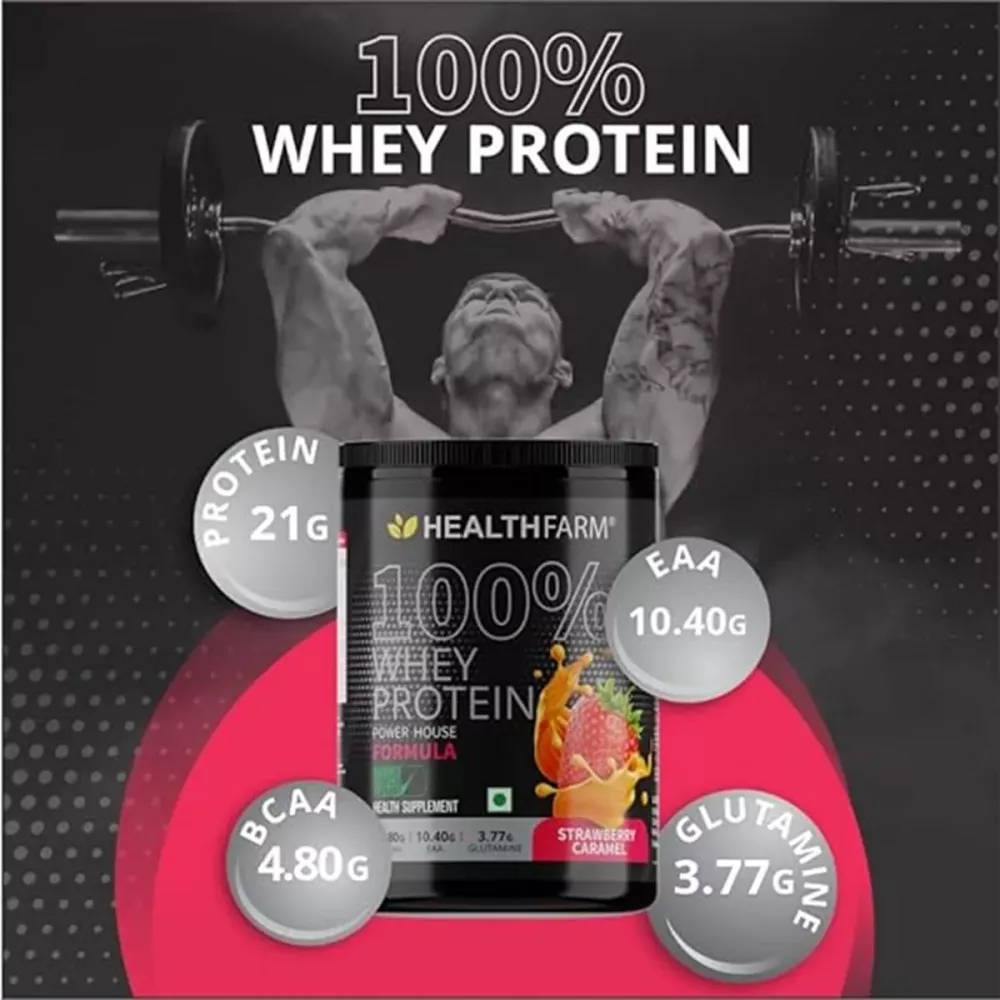 Healthfarm 100% Whey Protein Powder Strawberry Caramel (1.8kg)
