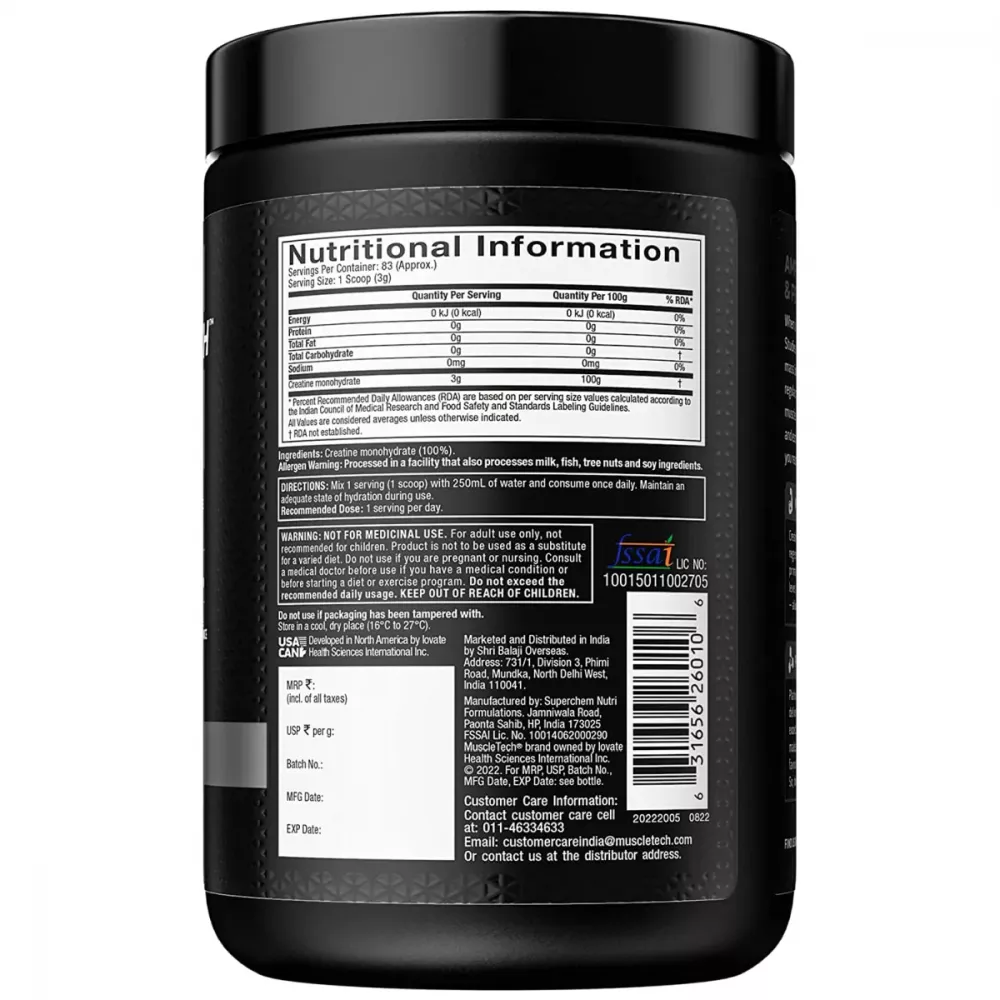 Muscletech Platinum 100% Creatine For Muscle Unflavored (250g)