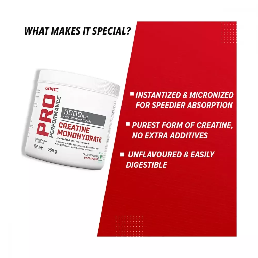 GNC Creatine Monohydrate Unflavored (250g)