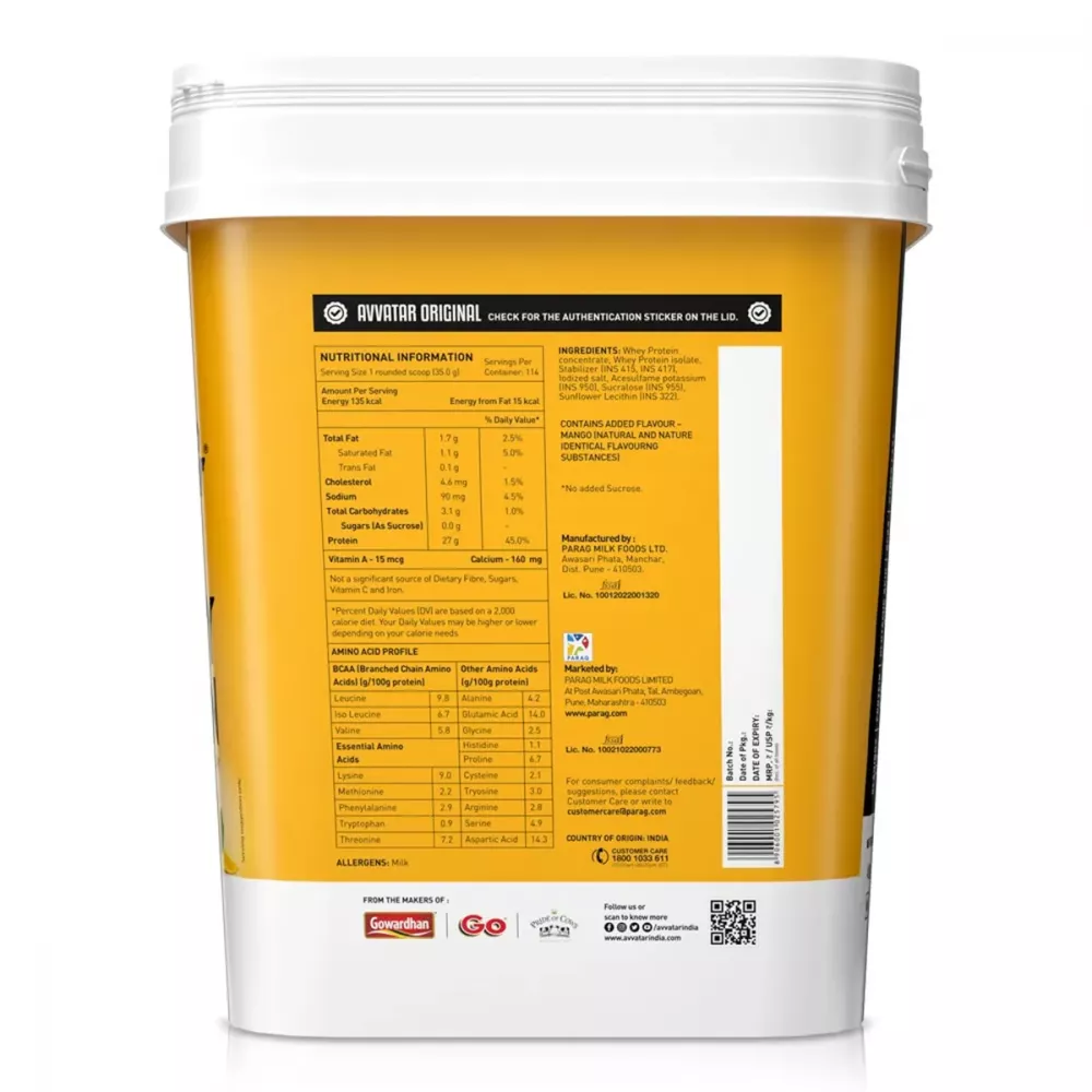 Avvatar Whey Protein Mango Rush (4kg)
