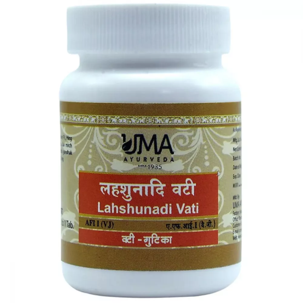 Uma Ayurveda Lahshunadi Vati Tablets Bottle of 40 QTY