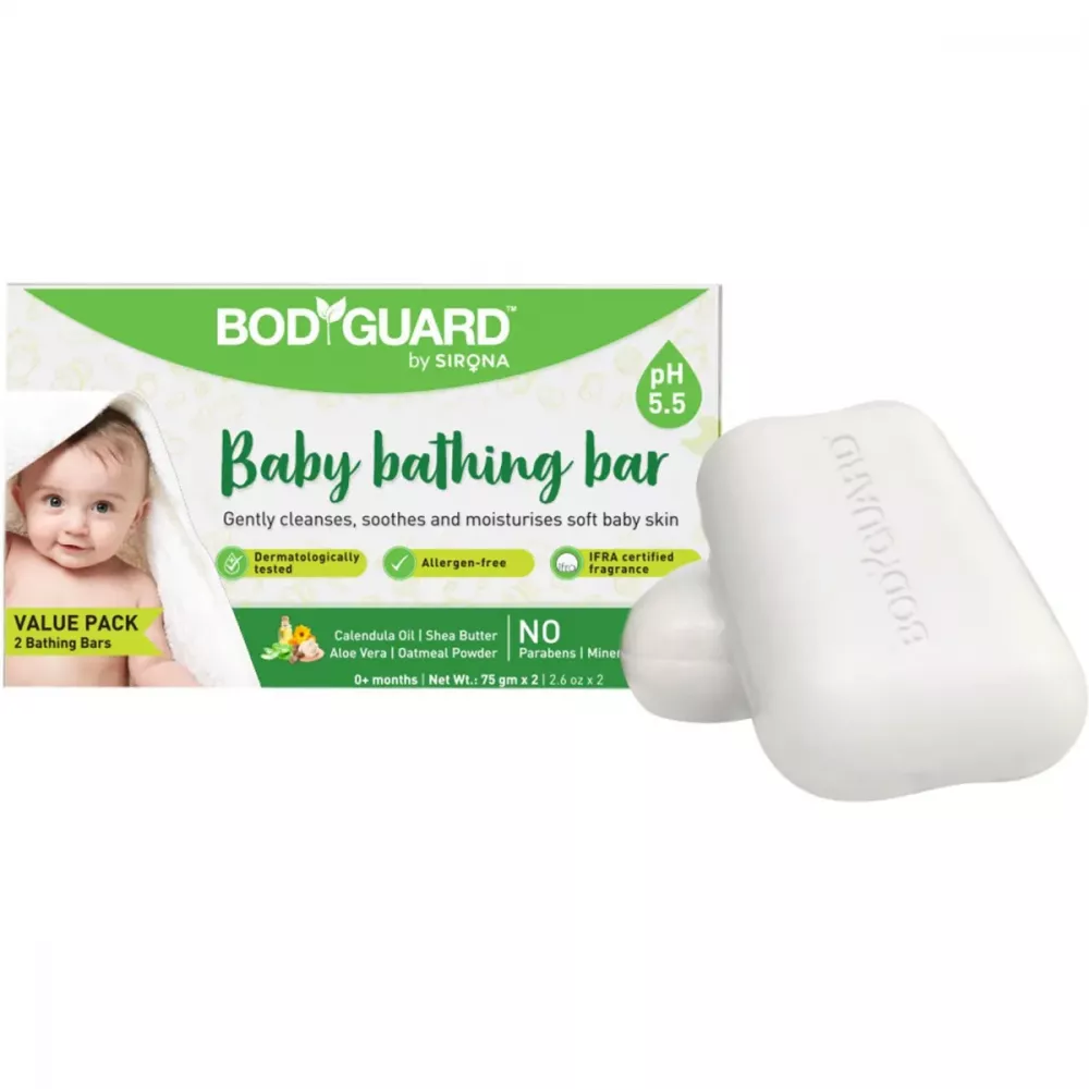 BodyGuard Baby Bathing Bar (75g, Pack of 2) Buy on Healthmug
