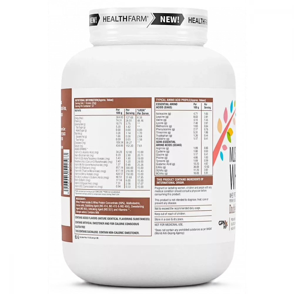 Healthfarm Muscle Whey Double Rich Chocolate (2kg)