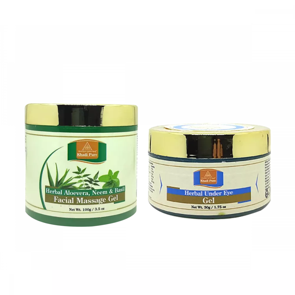 Khadi Pure Herbal Aloevera Neem Basil Under Eye Gel Combo 100g