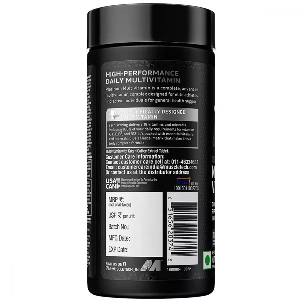 Muscletech Platinum Multivitamin Tablets (60tab)