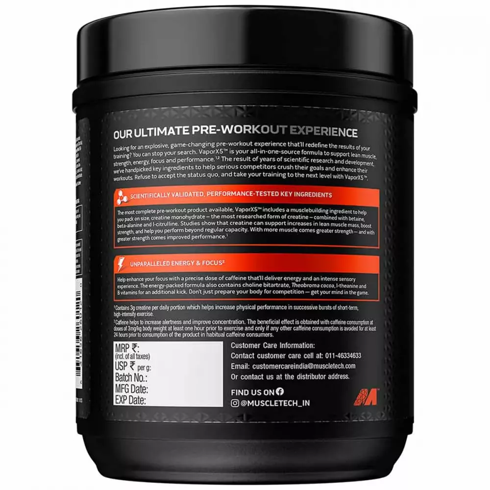 Muscletech Vapor X5 Blue Razz Popsicle (270g)